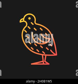Japanese quail gradient vector icon for dark theme Stock Vector