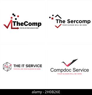 Modern IT service logo design Stock Vector