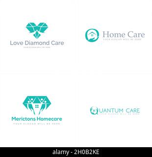 Modern Home care diamond business logo design Stock Vector