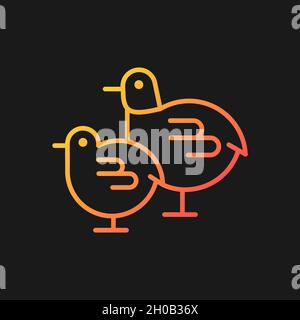Chicks gradient vector icon for dark theme Stock Vector
