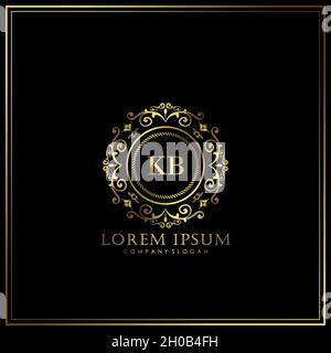 KB Initial Letter Luxury Logo template in vector for Restaurant, Royalty, Boutique, Cafe, Hotel, Heraldic, Jewelry, Fashion and other vector illustrat Stock Vector