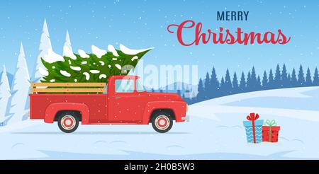 Christmas and New Year greeting card Stock Vector