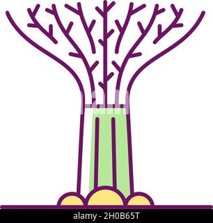 Supertree grove RGB color icon Stock Vector