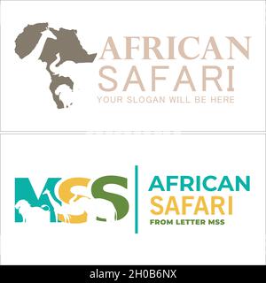 Set of animal zoo African safari logo design  Stock Vector