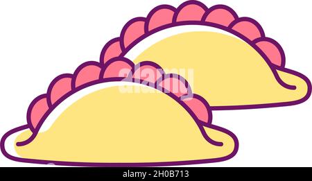 Curry puff RGB color icon Stock Vector