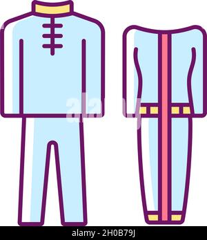 Traditional dresses RGB color icon Stock Vector