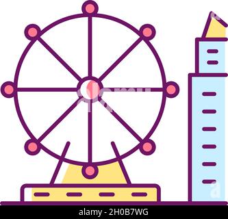 Singapore flyer RGB color icon Stock Vector
