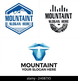 Modern mountain vector logo design Stock Vector