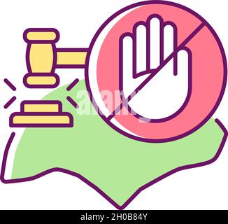 Fines and prohibitions RGB color icon Stock Vector