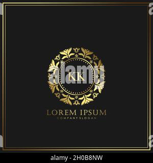 KK Initial Letter Luxury Logo template in vector for Restaurant, Royalty, Boutique, Cafe, Hotel, Heraldic, Jewelry, Fashion and other vector illustrat Stock Vector