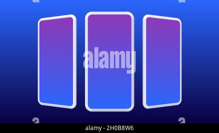 Graphic Smartphones Mockup. Isolated Elements on Gradient Background. Vector illustration Stock Vector