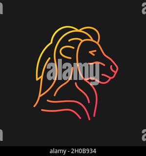 Lion head symbol gradient vector icon for dark theme Stock Vector