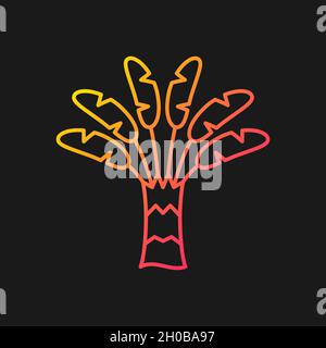 Traveller palm gradient vector icon for dark theme Stock Vector