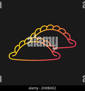 Curry puff gradient vector icon for dark theme Stock Vector