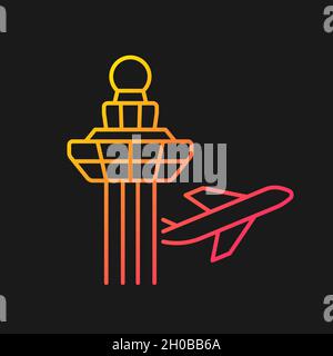 Changi airport control tower gradient vector icon for dark theme Stock Vector