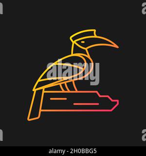 Hornbill gradient vector icon for dark theme Stock Vector