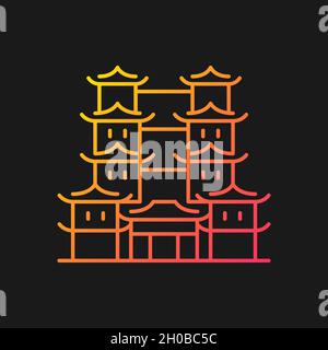 Tooth relic temple gradient vector icon for dark theme Stock Vector