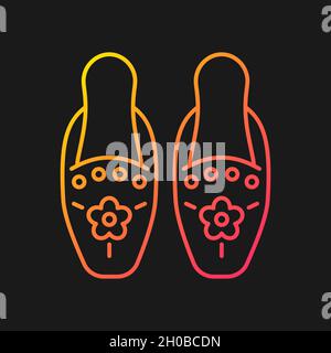 Traditional beadwork gradient vector icon for dark theme Stock Vector
