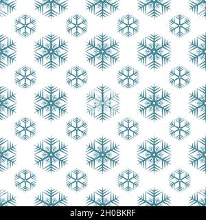 Christmas seamless pattern snowflake, geometric snowflake simple design christmas decoration, vector illustration Stock Vector
