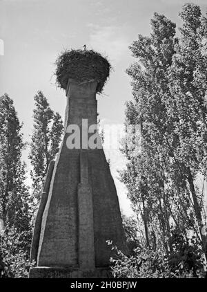 Das Ehrenmal für die Gefallenen des 1. Weltkrieges in Abschwangen in Ostpreußen, 1930er Jahre. WWI memorial at Abschwangen, East Prussia, 1930s. Stock Photo