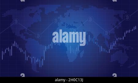 Cryptocurrency Growth Chart vector stock illustration Stock Vector