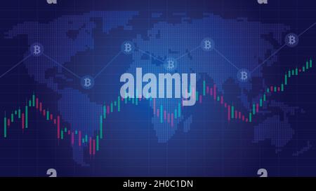 Cryptocurrency Growth Chart vector stock illustration Stock Vector
