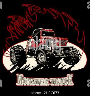 Cartoon Monster Truck. Available EPS-8 separated by groups and layers for easy edit Stock Vector
