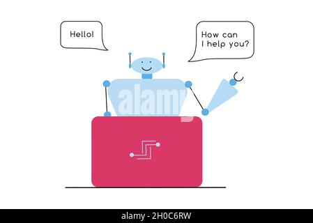 Chatbot assistant to buyer for online shopping. Stock Vector