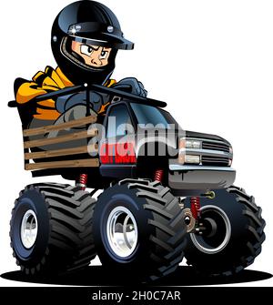 Vector Cartoon Monster Truck isolated on white. Available EPS-10 separated by groups and layers with transparency effects for one-click repaint Stock Vector