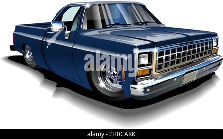 Vector cartoon lowrider pickup. Available EPS-10 format separated by ...