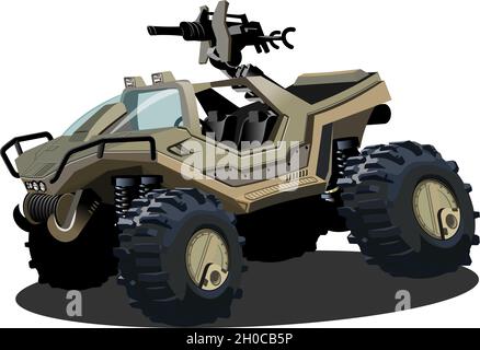Vector Cartoon sci-fi vehicle. Available EPS-10 vector format separated by groups and layers for easy edit Stock Vector