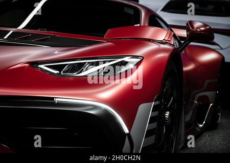 Mercedes-AMG Project One sports car showcased at the IAA Mobility 2021 motor show in Munich, Germany - September 6, 2021. Stock Photo