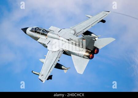 German Air Force Panavia Tornado bomber jet from TLG-33 Buchel taking off from Leeuwarden Air Base. October 7, 2021 Stock Photo