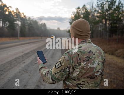 Soldiers from the National Guard Professional Education Center participated in a ten mile ruck march, January 22, 2021.  Some participated for fun and some to test themselves before attending the Army Air Assault School.  1st. Sgt. Carlos Cota, NGPEC headquarters and headquarters company first sergeant, organized the ruck march to ensure Soldiers attending the Army Air Assault School were ready to complete the 12 mile ruck march that concludes the ten day course. Stock Photo