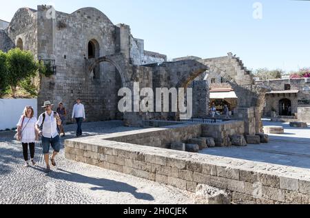 Ruined Byzantine Church In The Old City Rhodes Greece Stock Photo