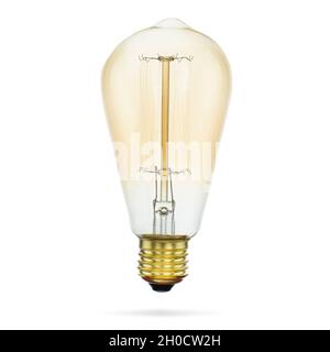 Vitage LED filament light bulb (E27). With clipping path. Stock Photo
