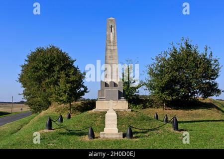 Monument to the 9th Regiment of Cuirassiers on Foot in Binarville (Marne), France Stock Photo