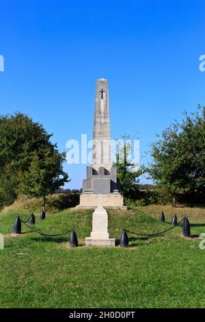 Monument to the 9th Regiment of Cuirassiers on Foot in Binarville (Marne), France Stock Photo