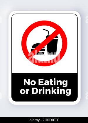 No Eating of Drinking Sign Symbol Pictogram Stock Vector