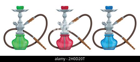 Hookah vector image. Relaxing smoking. Hookah logo design, label, badge. Relaxation. Logo for printing. Hookah Smoking. Vector graphics to design. Stock Vector