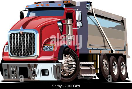 Vector Cartoon Dump Truck. Available eps-8 vector format separated by groups e-click repaint Stock Vector