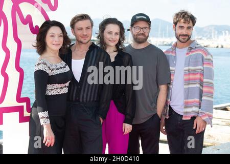 Julia Stemberger, Jannik Schumann, Dominique Davenport, Sven Bohse and Giovanni Funiati attend the Sisi photocall during the 4th edition of the Cannes International Series Festival (Canneseries) in Cannes, on October 12, 2021, France. Photo by David Niviere/ABACAPRESS.COM Stock Photo