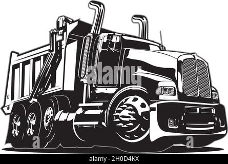 Vector Cartoon Dump Truck. Available EPS-8 vector format separated by groups and layers for easy edit Stock Vector
