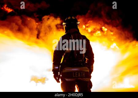 A rescue firefighting specialist with Cherry Point Aircraft Rescue and ...