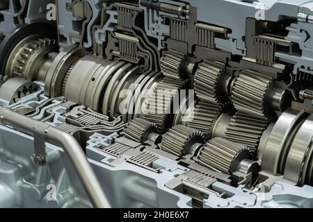 Automatic transmission for truck in section Stock Photo