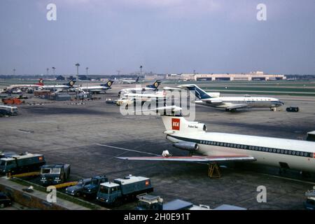 A BEA Trident at Heathrow Airport in 1968 Stock Photo