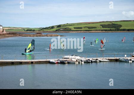 Wales August 2021. Pembrokeshire. Dale. Paddle boarding. Stock Photo