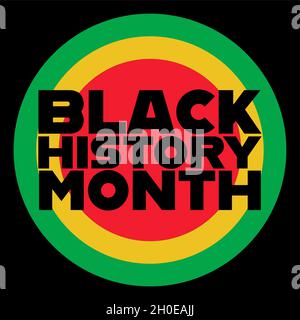Black history month vector illustration design graphic on a black background Stock Vector