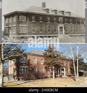 We continue our look at facilities constructed around building 500, the garrison headquarters.    Building 510 Reed Avenue, also known as Grimes Hall, was built in 1931 as nurses quarters reflecting building 500's use at the time as the post hospital. With walls of brick, a foundation of brick and concrete, wood floors and a slate roof, Grimes Hall had a capacity of 13 nurses.    The US Army Corps of Engineers considers building 510 historically significant as an example of the Colonial Revival Style of architecture which became popular in the United States in the early 19th century.    Today, Stock Photo