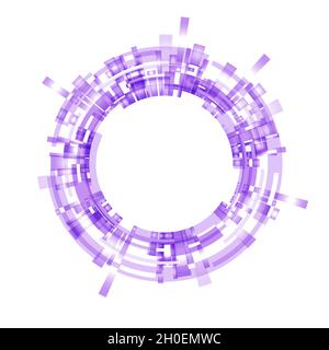 Virtual technologies. A technological purple circle with a space in the center for a message or information. Flat design. Stock Vector